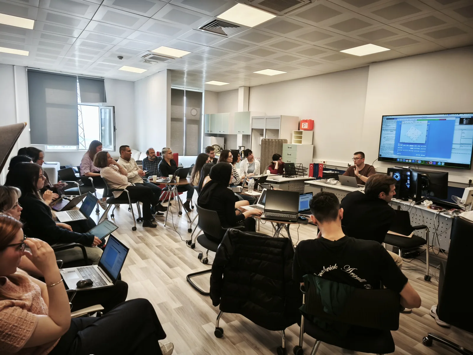 Participants during a lab training session